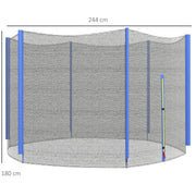 8ft Trampoline Net Replacement with Zipped Entrance and Pole Covers Weather Resistant by SPORTNOW AOSOM