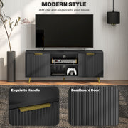 Black TV Stand Cabinet for TVs up to 55 Inch with Storage Shelves and Cable Management by HOMCOM