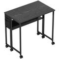 Folding Computer Desk with Drop Leaf and Storage for Small Home Offices Black AOSOM