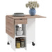Folding Drop Leaf Dining Table with Drawer and Storage Shelves for Small Spaces Oak by HOMCOM