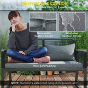 4 Seater Rattan Garden Furniture Set in Charcoal Grey by Outsunny