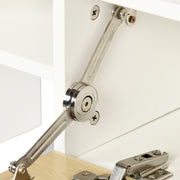 White and Natural TV Cabinet with Wall Shelf for 65 Inch Wall Mounted or 40 Inch Standing TVs