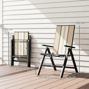 Orange Rattan Reclining Garden Chairs with Adjustable Backrest and Cushions by Outsunny
