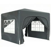 3x3m Pop Up Garden Gazebo with UPF50+ Sun Protection and Easy Setup for Outdoor Gatherings, Dark Grey Outsunny