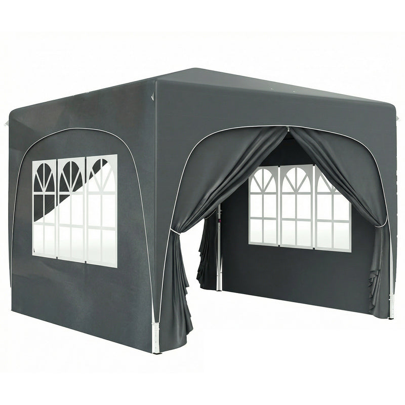 3x3m Pop Up Garden Gazebo with UPF50+ Sun Protection and Easy Setup for Outdoor Gatherings, Dark Grey Outsunny
