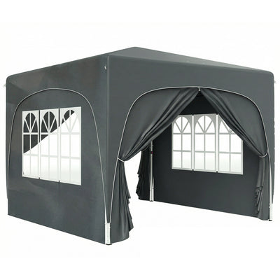 3x3m Pop Up Garden Gazebo with UPF50+ Sun Protection and Easy Setup for Outdoor Gatherings, Dark Grey Outsunny