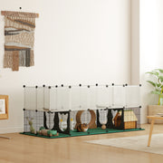 Small Pet Cage and Playpen with Waterproof Mat for Easy Cleaning Black AOSOM