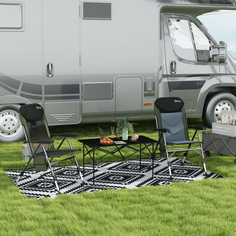 Folding Camping Table for Two with Quick Setup and Carry Bag Black