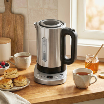 Electric Kettle with 5 Temperature Settings and Keep Warm Function for Quick Hot Drinks Silver AOSOM