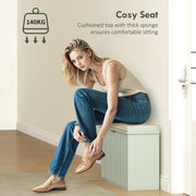 Green Shoe Storage Bench with Padded Seat and Eight Compartments by HOMCOM