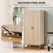 Kitchen Pantry Cupboard with Adjustable Shelves for Easy Organisation White and Wood AOSOM