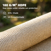 Sun Shade Sail for Garden or Patio with UV Protection Easy Setup 3 x 3.6m Beige AOSOM