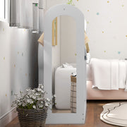 White Kids Clothes Rail with Storage Shelves Mirror and Boxes for Bedroom or Nursery by AIYAPLAY