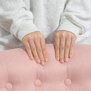 Pink Upholstered Accent Dining Chair With Pillow and Solid Wood Legs by HOMCOM