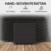 253L PE Rattan Garden Storage Box with Waterproof Liner for Garden Tools and Cushions Outsunny