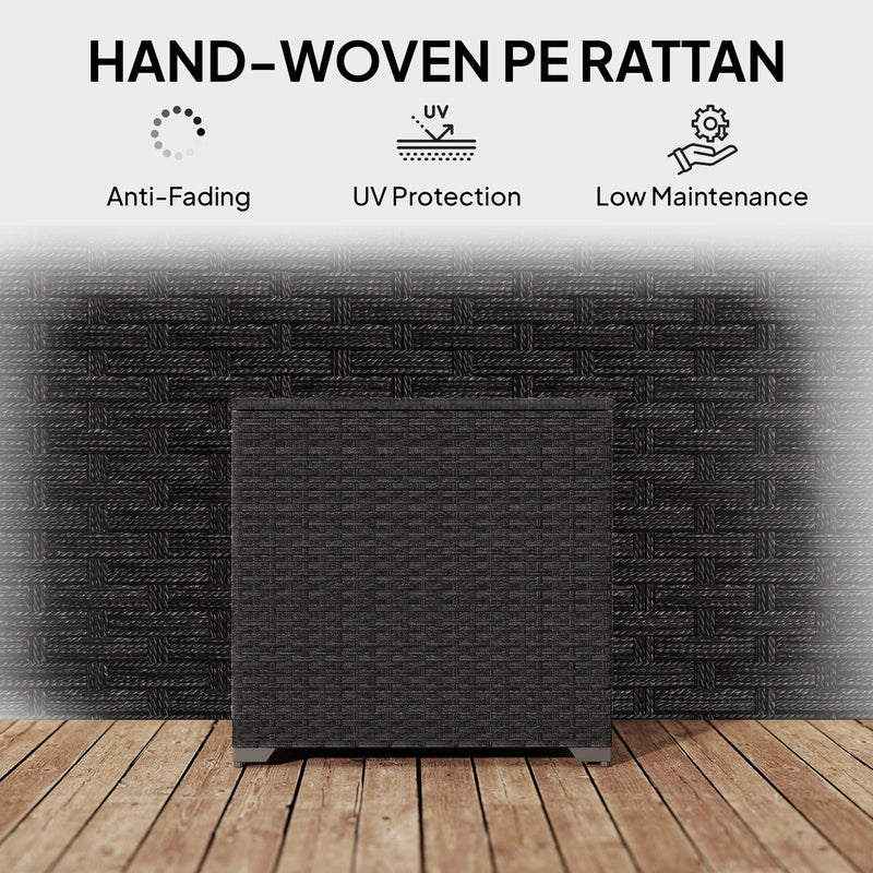 253L PE Rattan Garden Storage Box with Waterproof Liner for Garden Tools and Cushions Outsunny
