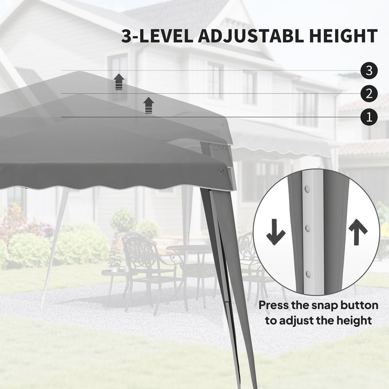 Small Grey Pop Up Gazebo Waterproof UV-Resistant Canopy by Outsunny