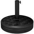 18kg Rattan Effect Parasol Base Heavy Duty Concrete Stand For Garden Or Patio Umbrella