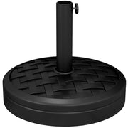 18kg Rattan Effect Parasol Base Heavy Duty Concrete Stand For Garden Or Patio Umbrella