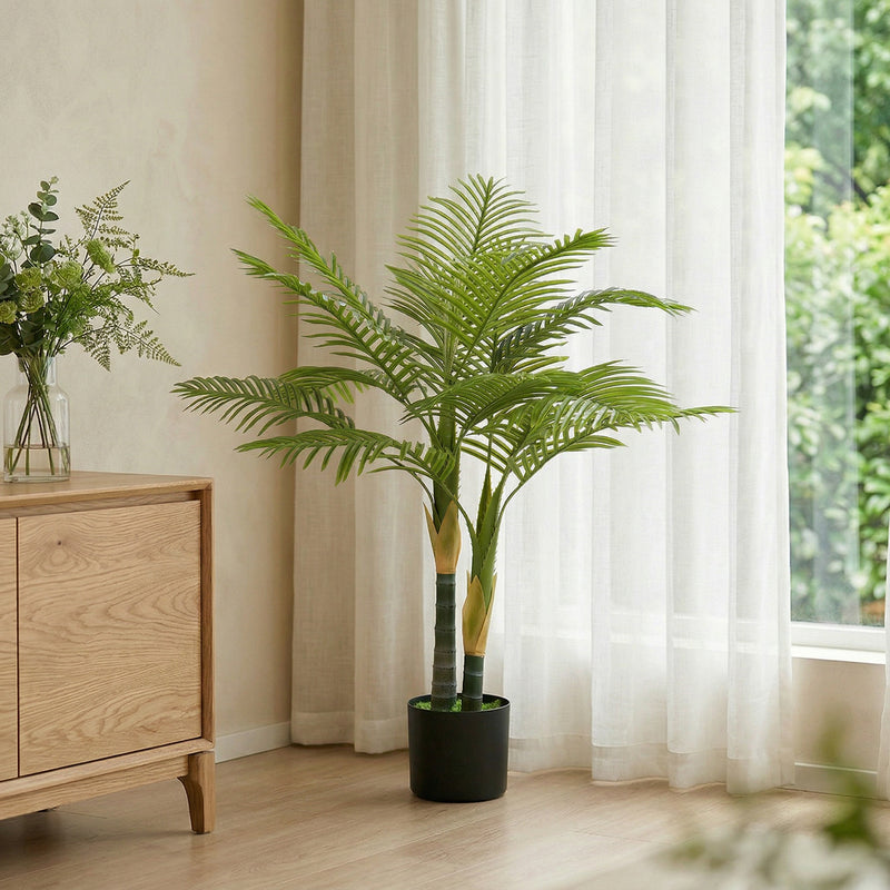 Artificial Palm Tree 120cm for Effortless Indoor Greenery and Empty Corner Decoration Green Homcom