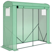 Garden Greenhouse for Year Round Plant Protection with Roll Up Door and Mesh Windows Green Outsunny