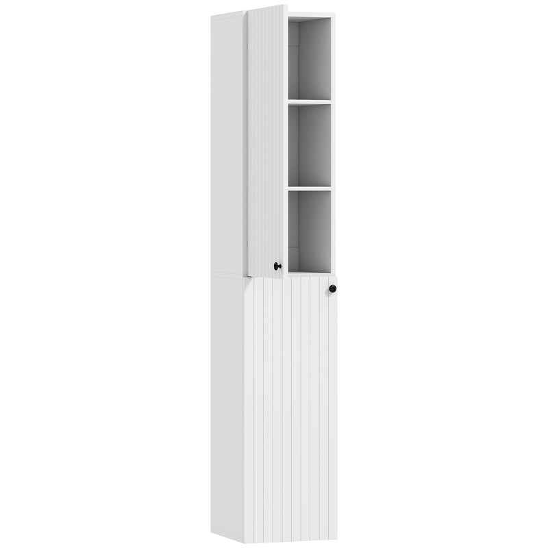 Wall Mounted Tall Bathroom Cabinet with Soft Close Doors Ideal for Small Spaces, White