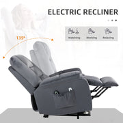 Reclining Massage Armchair with Eight Points and Heating for Home Comfort Grey