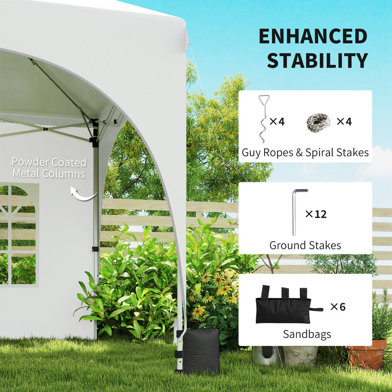Pop Up Gazebo 3 x 6 m for Garden Parties and Outdoor Events with Removable Sidewalls Light Grey