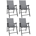 Folding Garden Chairs Set of 4 for Comfortable Outdoor Seating With Breathable Mesh - Supports Up To 120kg Outsunny