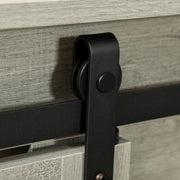 Large Dog Crate Furniture with Divider Double Cage for Small Dogs Indoor Use Grey