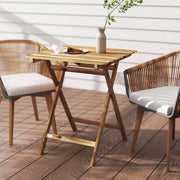 Small Folding Garden Table for Easy Outdoor Dining and Entertaining, Natural Acacia Wood Outsunny