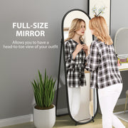 Black Two-Way Curved Full Length Mirror for Home or Dressing Room by HOMCOM