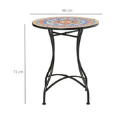 Outsunny Φ60cm Mosaic Outdoor Patio Table - Red AOSOM