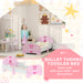Pink Ballet Theme Toddler Bed Frame with Safety Rails for Ages 3-6 by AIYAPLAY