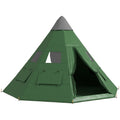 6 Person Tipi Tent with Quick Setup and Spacious Interior for Group Camping Green Black