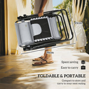 Set of 2 Light Grey Zero Gravity Outdoor Recliner Chairs with Canopy and Cushion by Outsunny