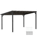 Dark Grey 3 x 4.3m Metal Pergola with Waterproof UPF 50 Polycarbonate Roof by Outsunny