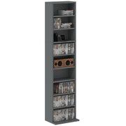 Grey Narrow CD Storage Tower with 260 Disc Capacity Space Saving Design