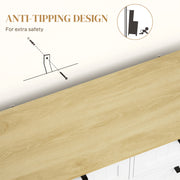 Kitchen Sideboard with Hidden Tilt Out Rubbish Bin and Storage Drawers White AOSOM