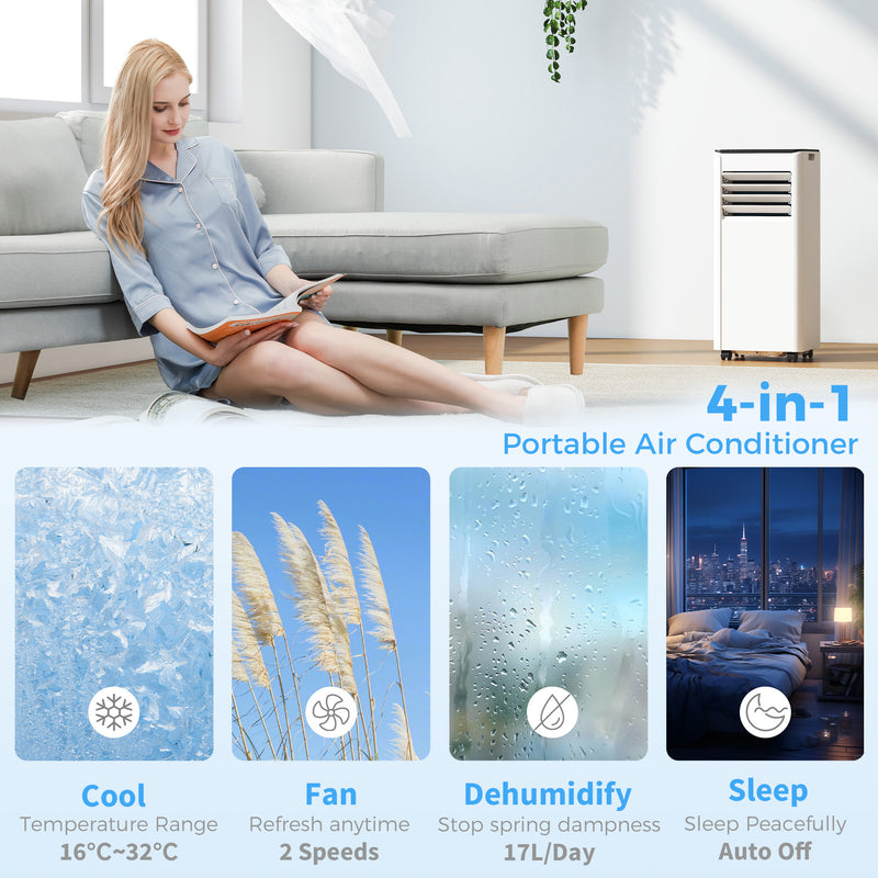 Portable Air Conditioner for Bedrooms and Small Flats with Smart WiFi Control White