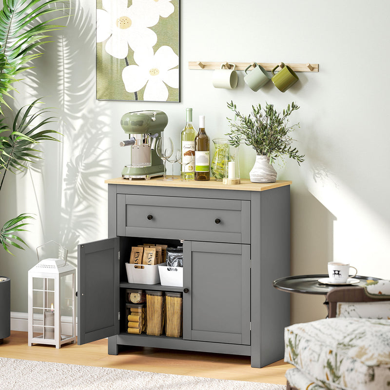 Modern Sideboard Cabinet With Drawer And Adjustable Shelf For Kitchen Or Hallway Grey