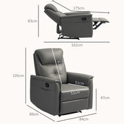 Light Grey Microfibre Manual Recliner Armchair with Padded Cushion And Leg Rest by HOMCOM