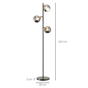 Modern Tree Floor Lamp with 3 Adjustable Lights for Living Room or Bedroom, Grey