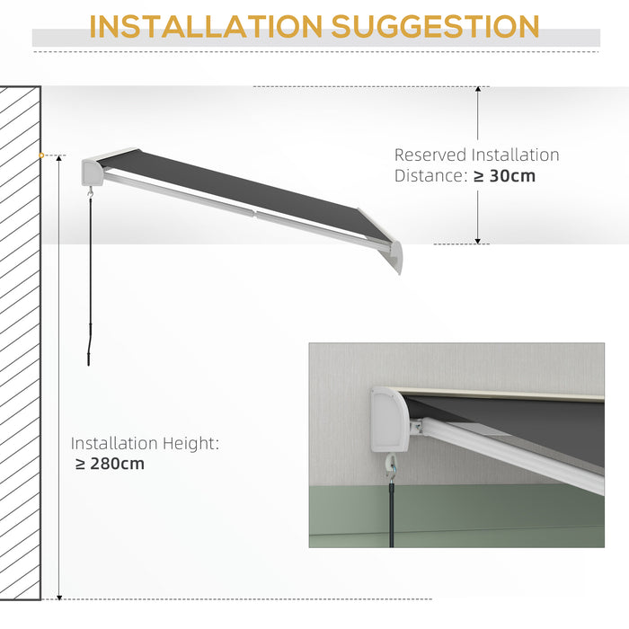 Electric Retractable Patio Awning 4 x 3m with Remote Control and Durable Aluminium Frame