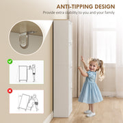 Tall Narrow Shoe Storage Cabinet For Hallway With Slim Space Saving Design, White