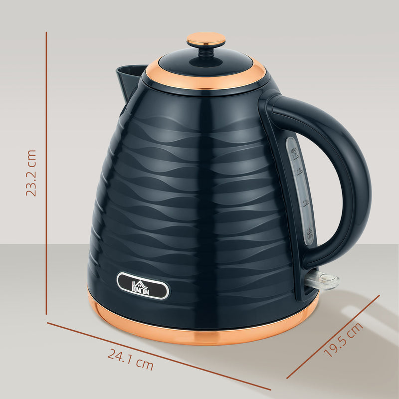 3kW Rapid Boil Electric Kettle With Honeycomb Design For Kitchen Use Dark Blue AOSOM