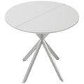 White Round Dining Table for 4 with Easy Clean White Top and Stable Legs (80cm) Homcom