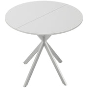 White Round Dining Table for 4 with Easy Clean White Top and Stable Legs (80cm) Homcom