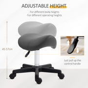 Adjustable Saddle Stool With Wheels For Salon Spa Massage Or Tattoo Use Grey