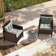 Light Grey 2 Piece Outdoor Seat and Back Cushions Set for Garden or Patio Chairs AOSOM